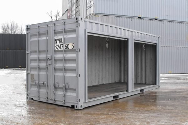 Conteneur de stockage 20 pieds avec portes roulantes