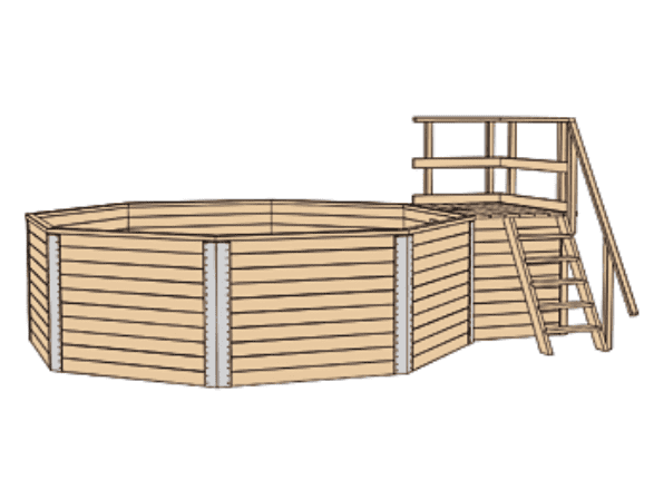 Piscine Bois Ronde ( hors équipement inclus )